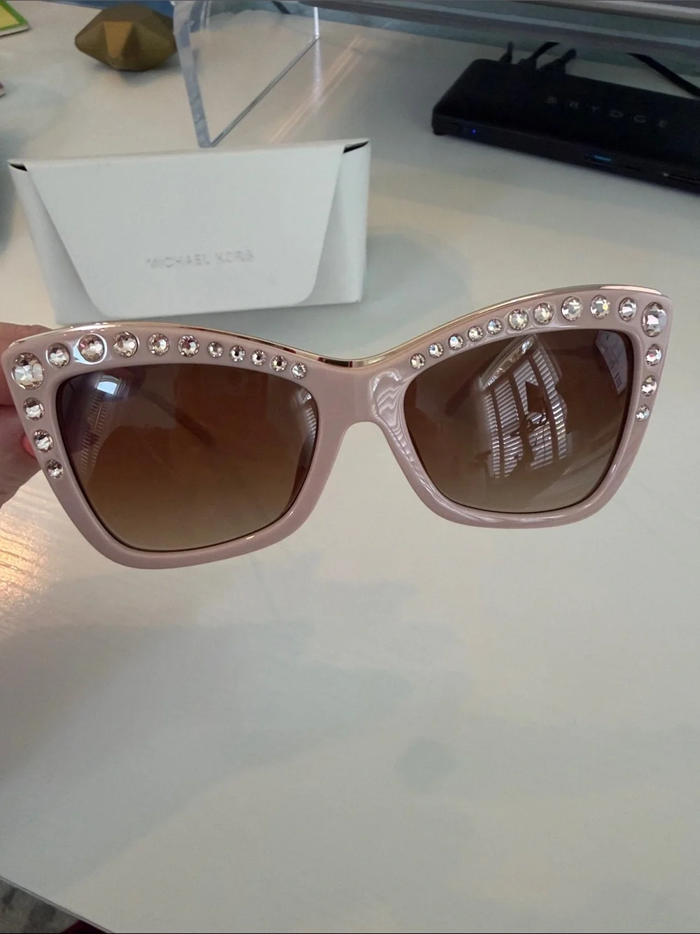 Michael Kors Hollywood Cat Eye Sunglasses in Shell Pink